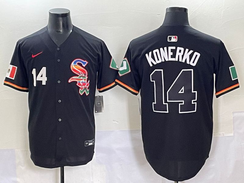 Men 2025 Chicago White Sox #14 Konerko Black Game Nike MLB Jersey style 45->chicago white sox->MLB Jersey